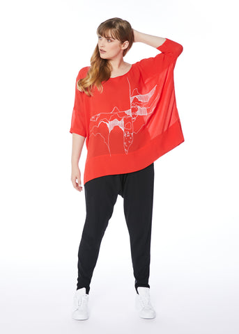 Walk In The Park Top - Orange White